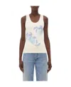 Bottega Veneta Ribbed Cotton Tank Top With Beaded Embroidery In White