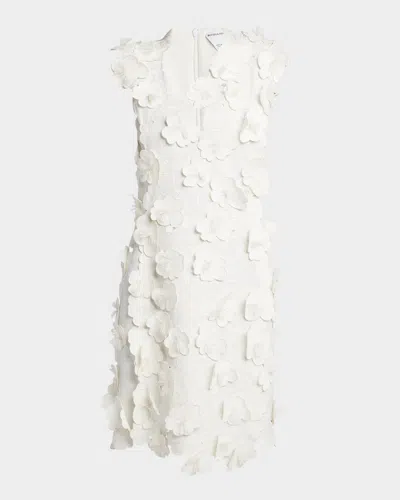 Bottega Veneta Flower Embroidered Sleeveless Dress In White