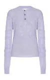 Bottega Veneta Flower-knit Cotton-blend Sweater In Purple