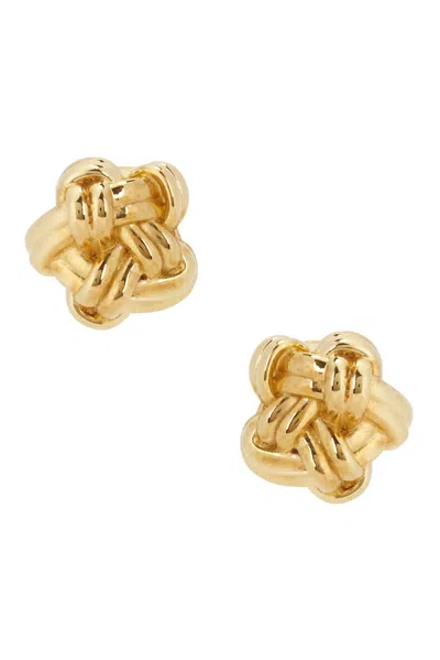 Bottega Veneta Flower Knot Earrings In Yellow Gold