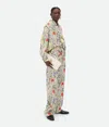 Bottega Veneta Womens Chalk Hibiscus Khaki Flower-print Wide-leg High-rise Woven-blend Pyjama Set In Chalk/hibiscus/khaki