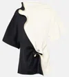 Bottega Veneta Colorblock Ruffle Top In Schwarz