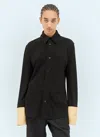 Bottega Veneta Women Black Shirt With Notebook Cuffs In Viscose Woman In Black