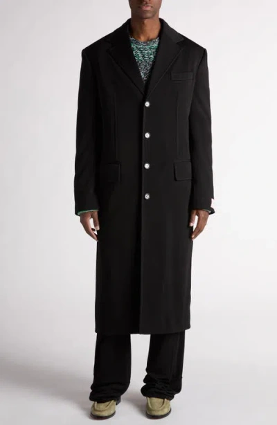Bottega Veneta Fluid Matte Jersey Topcoat In 1000 Black