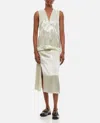 Bottega Veneta Satin Flared Skirt With Zipped Closure In Beige