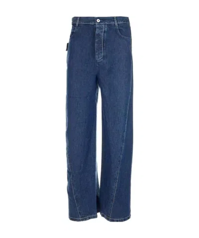 Bottega Veneta Fluid Stonewashed Wide-leg Jeans In Blue