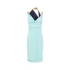 Bottega Veneta Midi Dress In Suede Leather In Blue