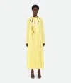 Bottega Veneta Fluid Viscose Twill Long Dress In Yellow