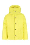 Bottega Veneta Nylon Hooded Jacket With Adjustable Hem And Cuffs In Yellow