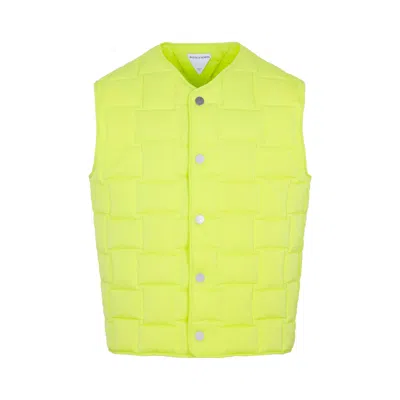 BOTTEGA VENETA BOTTEGA VENETA FLUO YELLOW NYLON PADDED VEST