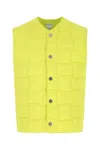 Bottega Veneta Lemon Technical Nylon Intreccio Vest In 7214
