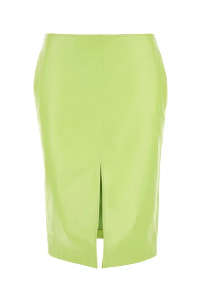 BOTTEGA VENETA FLUO YELLOW SHEARLING SKIRT