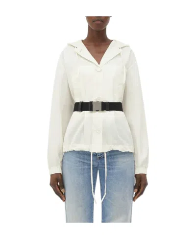 Bottega Veneta Foldable Hooded Jacket In White