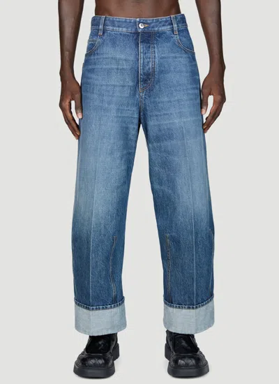 Bottega Veneta Folded Cuff Jeans In Blue