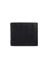 Bottega Veneta Men Leather Wallet With Intrecciato Motif In Black