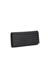 Bottega Veneta Intracciato Piccolo Woven Wrap-around Zipper Wallet In Black