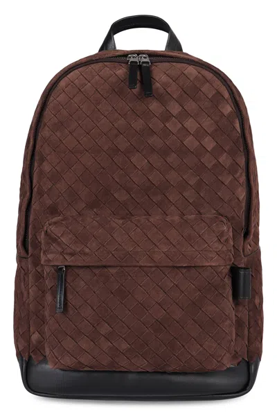Bottega Veneta Fondant Brown Suede Leather Backpack