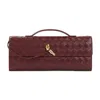 Bottega Veneta Andiamo Long Intreccio Clutch Bag In Burgundy