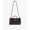 Bottega Veneta Womens Fondant-m Brass-fond Andiamo Long Intrecciato-weave Leather Clutch In Fondant-m Brass-fond