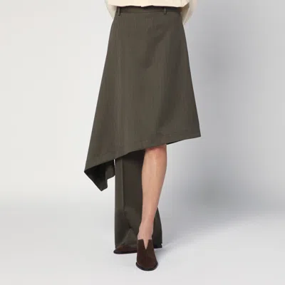 BOTTEGA VENETA FOREST GREEN CULOTTES IN WOOL