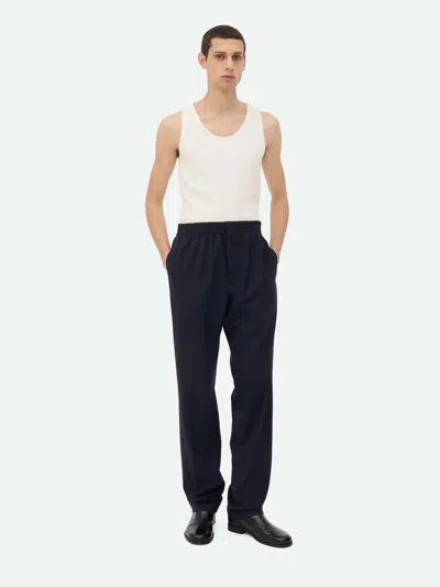 Bottega Veneta Formal Wool Pants In Midnight Blue