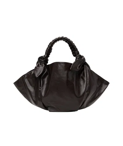 Bottega Veneta Foulard Ruffled Handbag In Black
