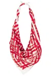 Bottega Veneta Foulard Top Handle Bag In Brushed Vichy & Muse Brass