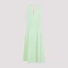Bottega Veneta V-neck A-line Midi Dress In Light Green