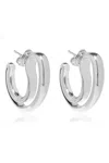 Bottega Veneta Large Frills Hoop Earrings In Silver