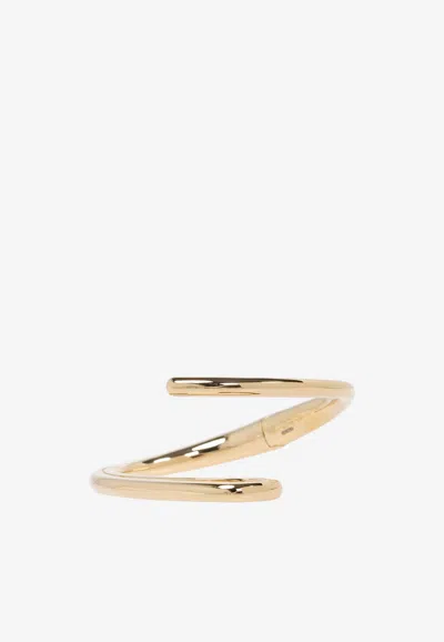 Bottega Veneta Frills Open Bracelet In Gold