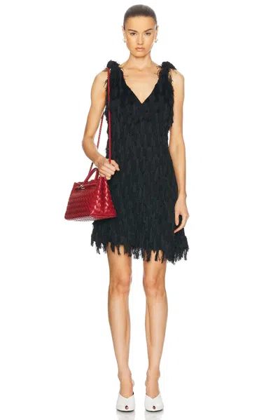 BOTTEGA VENETA FRINGE CREPE MINI DRESS