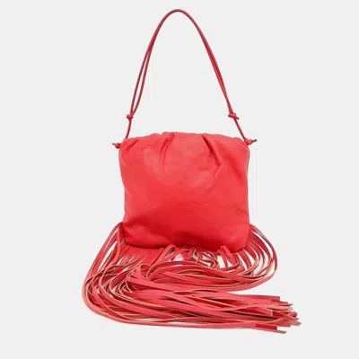 Pre-owned Bottega Veneta Fringe Shoulder Bag In Red
