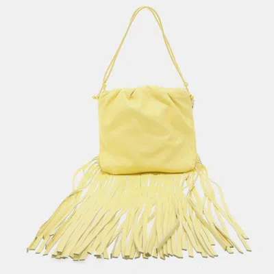 Pre-owned Bottega Veneta Fringe Shoulder Bag In Yellow