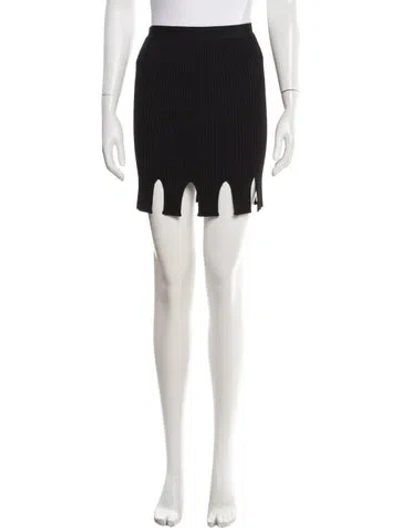 Pre-owned Bottega Veneta Fringe Trim Accent Mini Skirt W/ Tags In Black