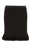 Bottega Veneta Knit Skirt With Fringed Hemline And Crochet Motif