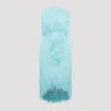 Bottega Veneta Sky Blue Fringed Midi Dress In Celadon