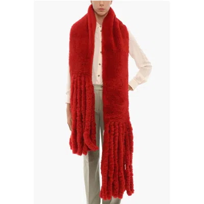 Bottega Veneta Fringed Shearling Scarf