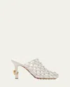 Bottega Veneta Frog Knotted Leather Stiletto Mules In Sea Salt