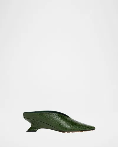 Bottega Veneta Frog-print Leather Kitten-heel Mules