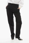 Bottega Veneta Front Pleated Cotton Blend Chinos Pants