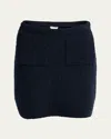 Bottega Veneta Front-pockets Boucle Mini Skirt In Blue