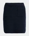 Bottega Veneta Front-pockets Boucle Mini Skirt In Blue