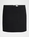 Bottega Veneta Front-pockets Mini Pencil Skirt In Nero