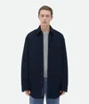 Bottega Veneta Frosted Poplin Padded Jacket In Blue