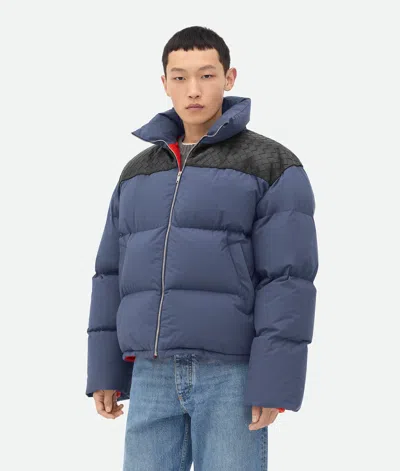 Bottega Veneta Frosted Poplin Puffer Jacket In Cruise