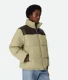 Bottega Veneta Quilted Intrecciato Leather-trimmed Padded Cotton-shell Down Jacket In Travertine