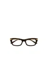 Bottega Veneta Bv1371o Linea Ribbon 002 Havana Gold Glasses In Black