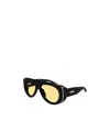 Bottega Veneta Pilot Frame Sunglasses In Black
