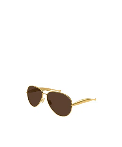Bottega Veneta Full Frame Sunglasses In Brown