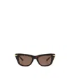 Bottega Veneta Full Frame Sunglasses In Brown